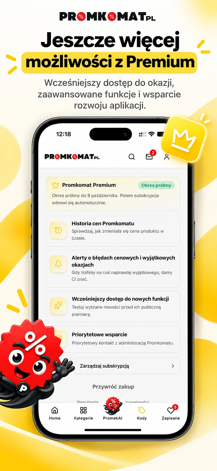 Jeszcze więcej możliwości z Premium — ekran Promkomat Premium