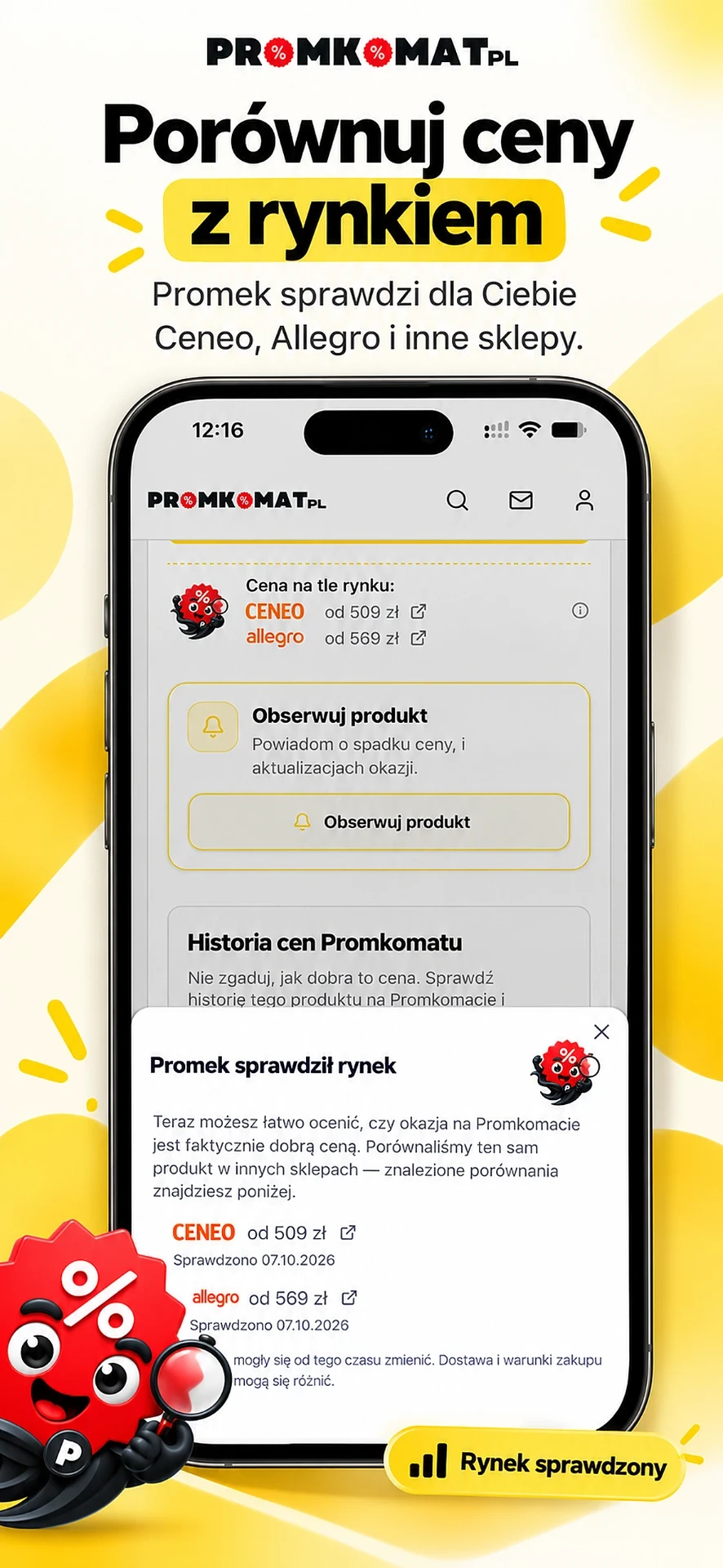 Porównuj ceny z rynkiem — Ceneo i Allegro w aplikacji Promkomat